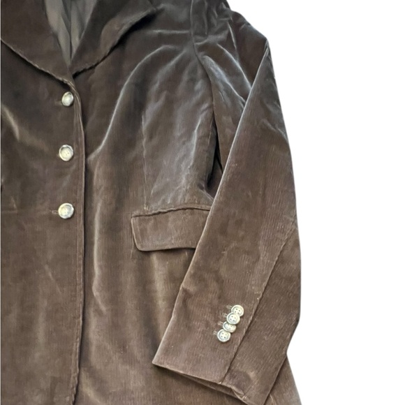 Classic Brooks Brothers 346 Stretch Brown Corduroy Women Blazer Size 10 3 Pocket - Picture 4 of 16